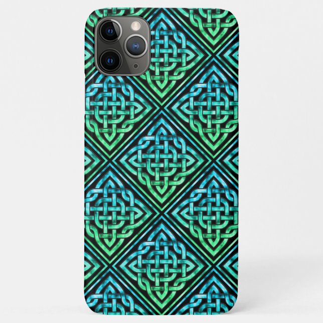 Celtic Knot - Blue Green Black iPhone 11 Max Case (Rückseite)