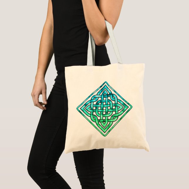 Celtic Knot - Blue Green Tote Bag Tragetasche (Vorderseite (Produkt))