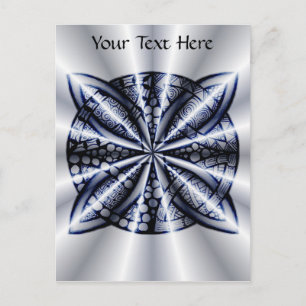 Celtic Knot Blue Tangled Doodle Design Postkarte