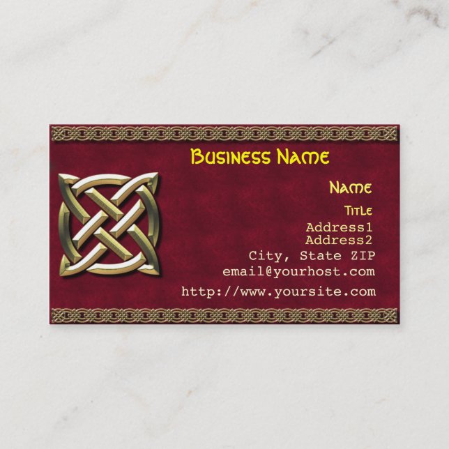 Celtic Knot Business Card Visitenkarte (Vorderseite)