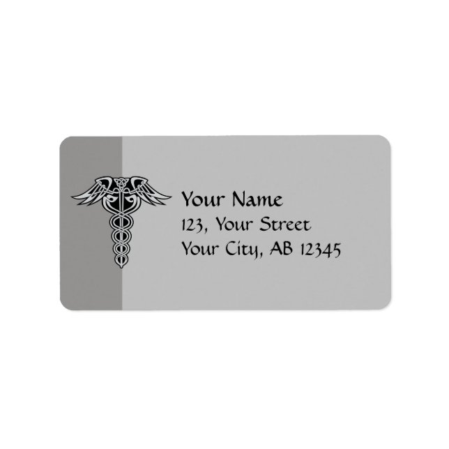 Celtic Knot Caduceus Adressaufkleber (Vorne)