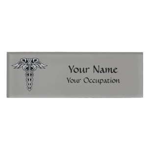 Celtic Knot Caduceus Namenschild