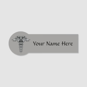 Celtic Knot Caduceus Namensschild