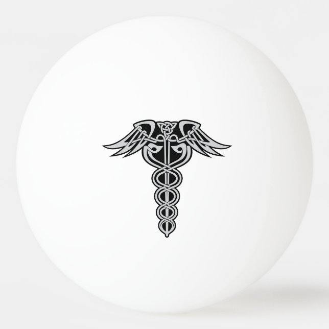 Celtic Knot Caduceus Tischtennisball (Vorderseite)