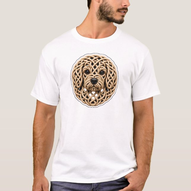 Celtic Knot Cavapoo Gesicht T-Shirt (Vorderseite)