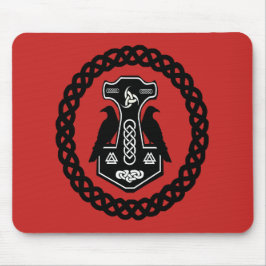 Celtic Knot Circle Thor's Hammer Mousepad