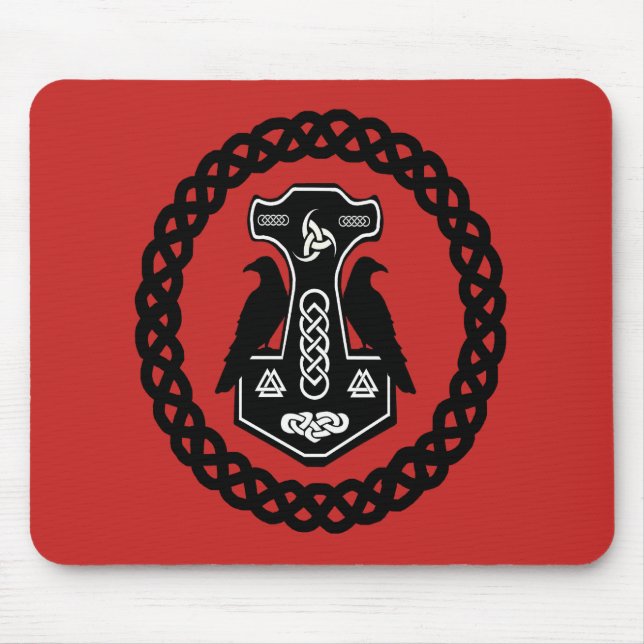 Celtic Knot Circle Thor's Hammer Mousepad (Vorne)