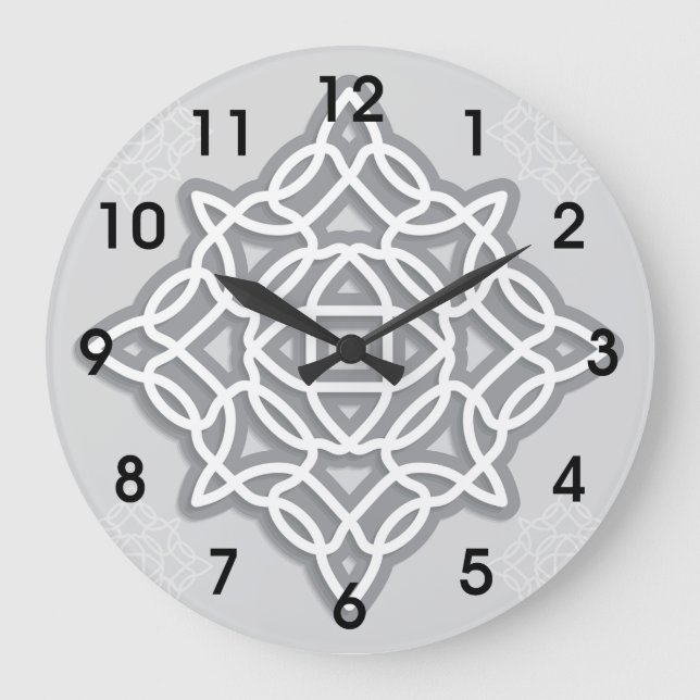 Celtic Knot Clock Große Wanduhr (Vorderseite)