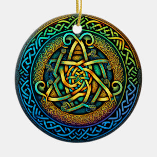 Celtic Knot Colorful Knüpfarbeit Keramik Ornament