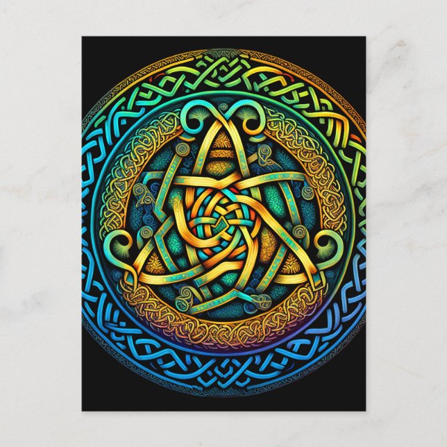 Celtic Knot Colorful Knüpfarbeit Postkarte (Vorderseite)
