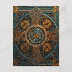 Celtic Knot Colorful Knüpfarbeit Postkarte