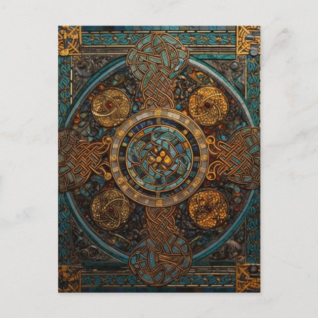 Celtic Knot Colorful Knüpfarbeit Postkarte (Vorderseite)