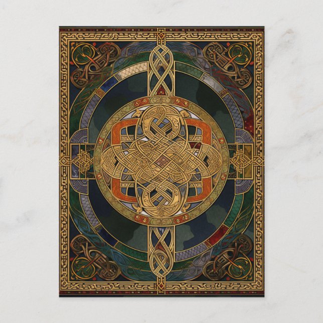 Celtic Knot Colorful Knüpfarbeit Postkarte (Vorderseite)
