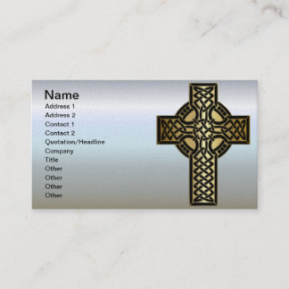 Celtic Knot Cross in Gold und Schwarz Visitenkarte
