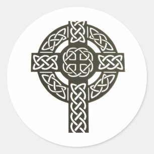 Celtic Knot Cross Runder Aufkleber