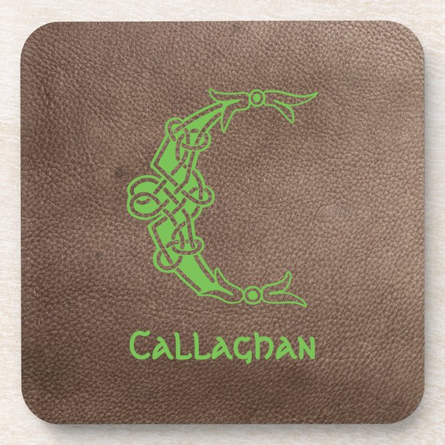 Celtic Knot Decorative Hauptstadt C Getränkeuntersetzer (Vorderseite)