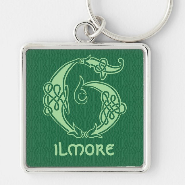 Celtic Knot Decorative Hauptstadt G Schlüsselanhänger (Vorne)