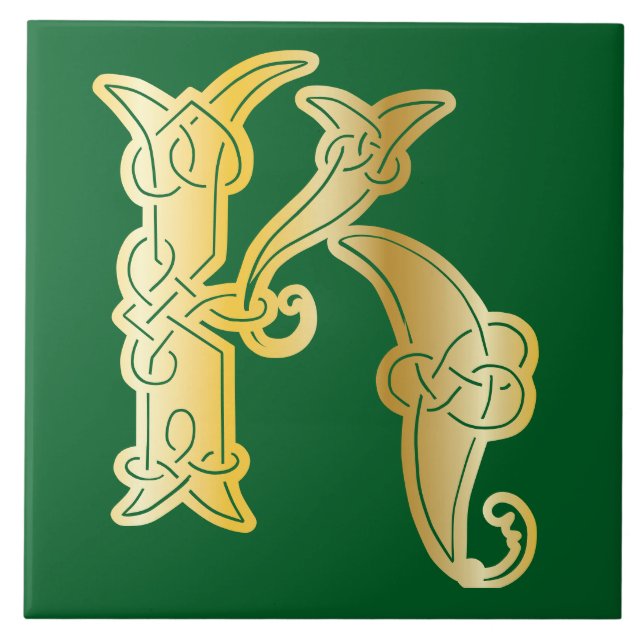 Celtic Knot Decorative Hauptstadt K Fliese (Vorderseite)