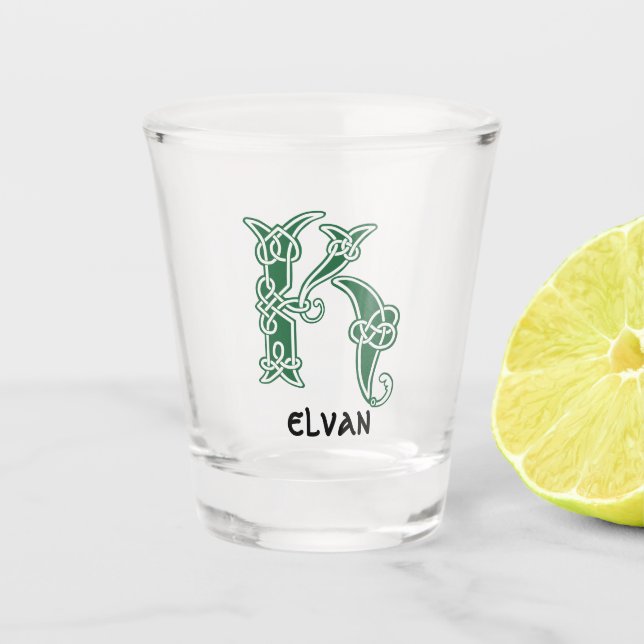 Celtic Knot Decorative Hauptstadt K Schnapsglas (Vorderseite)