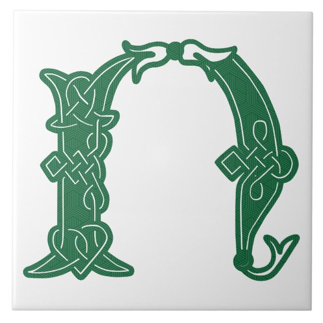 Celtic Knot Decorative Hauptstadt N Fliese (Vorderseite)