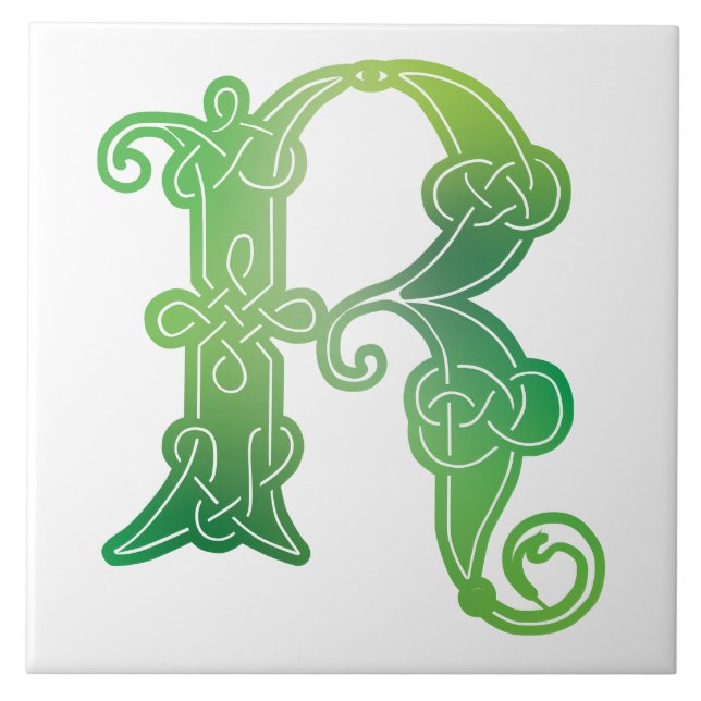 Celtic Knot Decorative Hauptstadt R Fliese (Vorderseite)