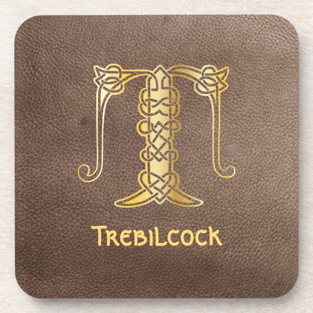 Celtic Knot Decorative Hauptstadt T Getränkeuntersetzer (Vorderseite)