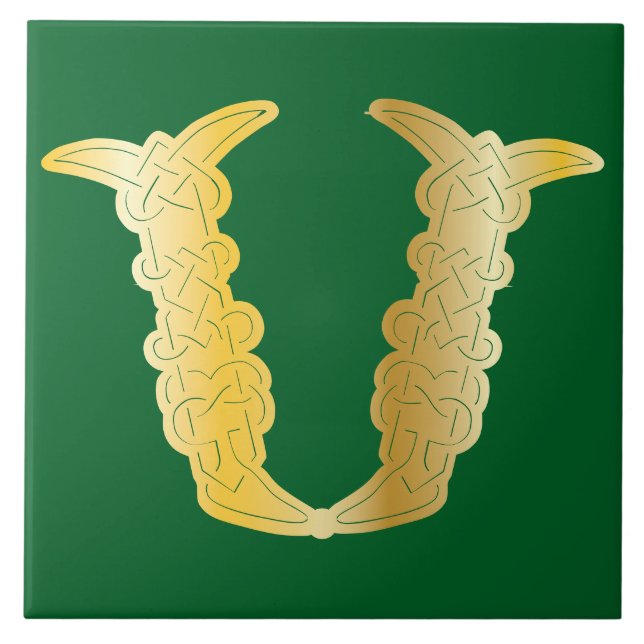 Celtic Knot Decorative Hauptstadt V Fliese (Vorderseite)