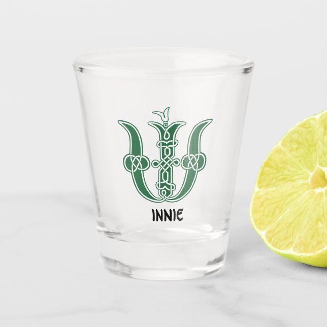 Celtic Knot Decorative Hauptstadt W Schnapsglas (Vorderseite)