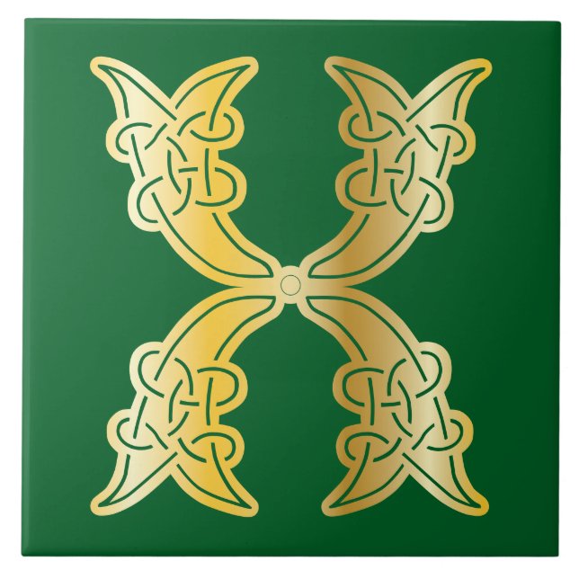Celtic Knot Decorative Hauptstadt X Fliese (Vorderseite)