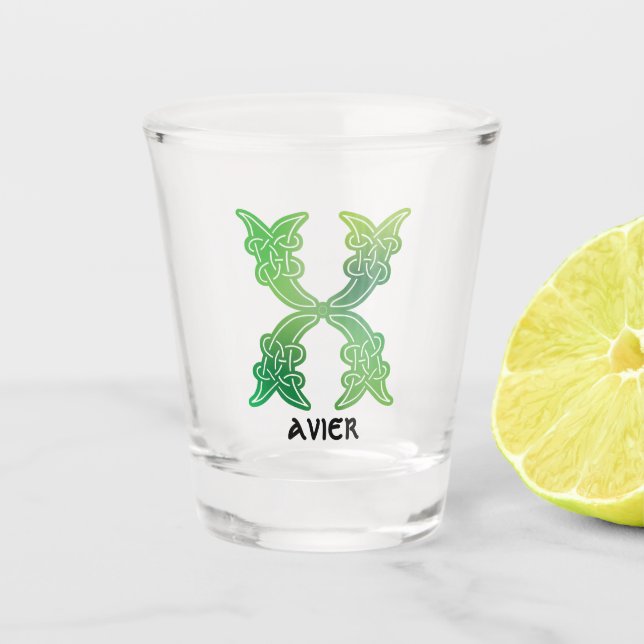 Celtic Knot Decorative Hauptstadt X Schnapsglas (Vorderseite)