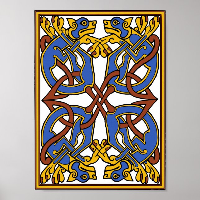 Celtic Knot Design mit Hunden Poster (Vorne)