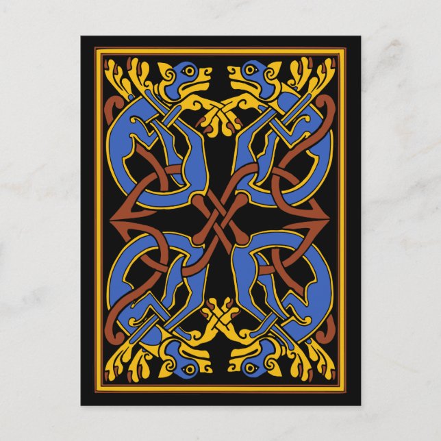 Celtic Knot Design mit Hunden Postkarte (Vorderseite)