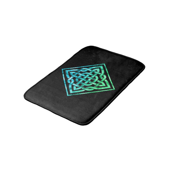 Celtic Knot - Diamond Blue Green Bath Mat Badematte (Schrägansicht)