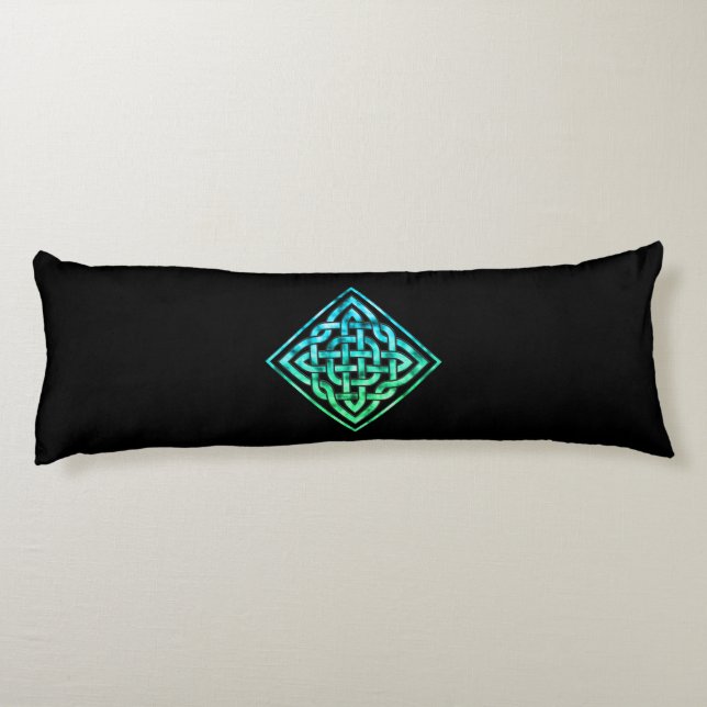 Celtic Knot - Diamond Blue Green Body Pillow Seitenschläferkissen (Rückseite)
