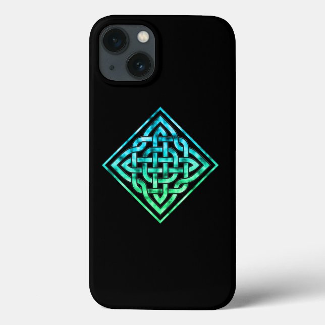 Celtic Knot - Diamond Blue Green Case-Mate iPhone Hülle (Rückseite)