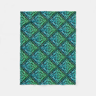 Celtic Knot - Diamond Blue Green Fleece Blanket