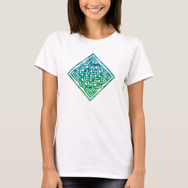 Celtic Knot - Diamond Blue Green White Tshirt (Vorderseite)