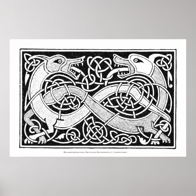 Celtic Knot Dragon Art Poster (Vorne)