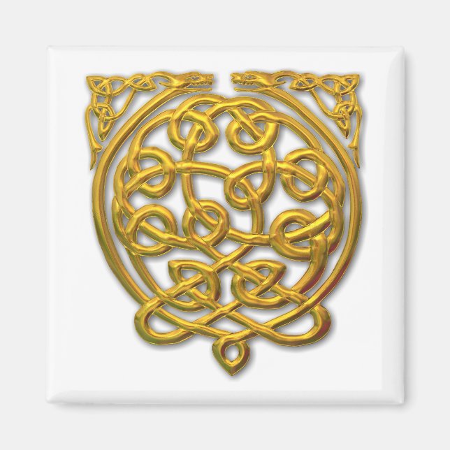 Celtic Knot Dragons - Gold Magnet (Vorne)