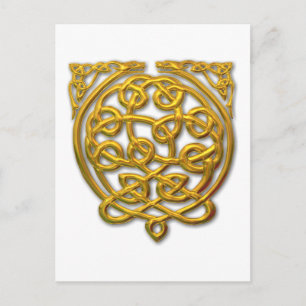 Celtic Knot Dragons - Gold Postkarte