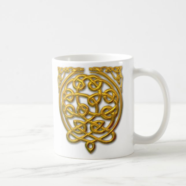 Celtic Knot Dragons - Gold Tasse (Rechts)