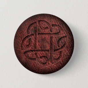 Celtic knot embossed leather button