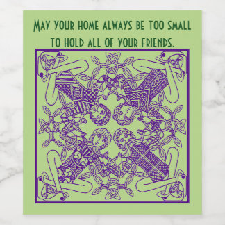Celtic Knot Friendship Irish Proverb Wine Labels Weinetikett