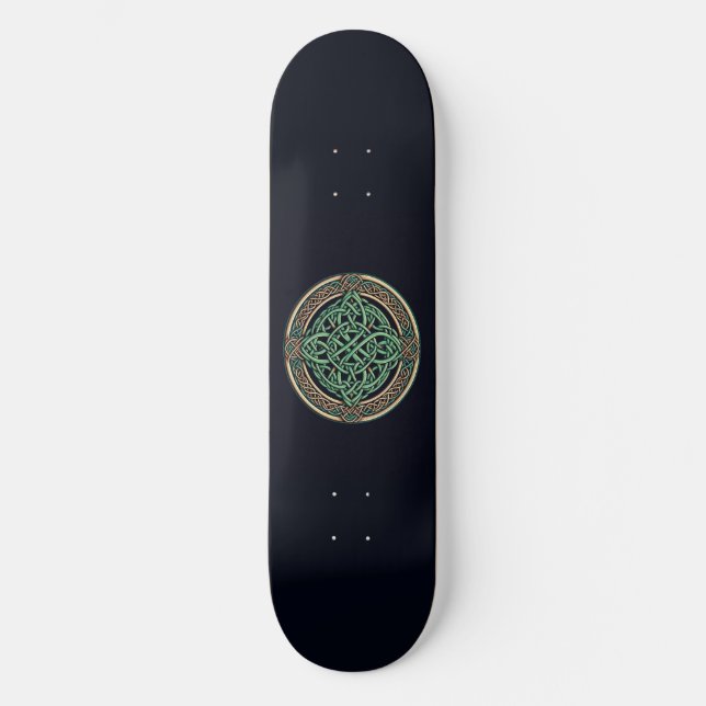 Celtic Knot Green Emblem Skateboard (Vorderseite)