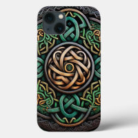 Celtic Knot Green Gold Knüpfarbeit