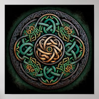 Celtic Knot Green Gold Knüpfarbeit