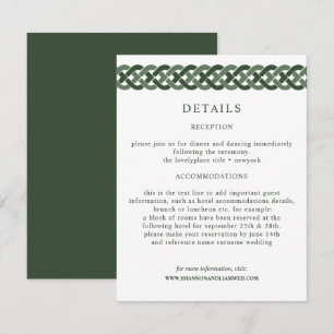 Celtic Knot Green Wedding Information Guest Begleitkarte