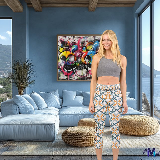 Celtic Knot Harmony - Orange & Green Elegance Capri Leggings (Von Creator hochgeladen)