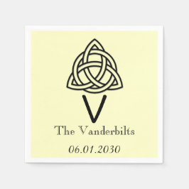 Celtic Knot in Black and Ivory Monogram Wedding Serviette