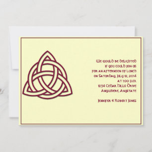 Celtic Knot in Burgandy und Mythic Ivory Party Einladung